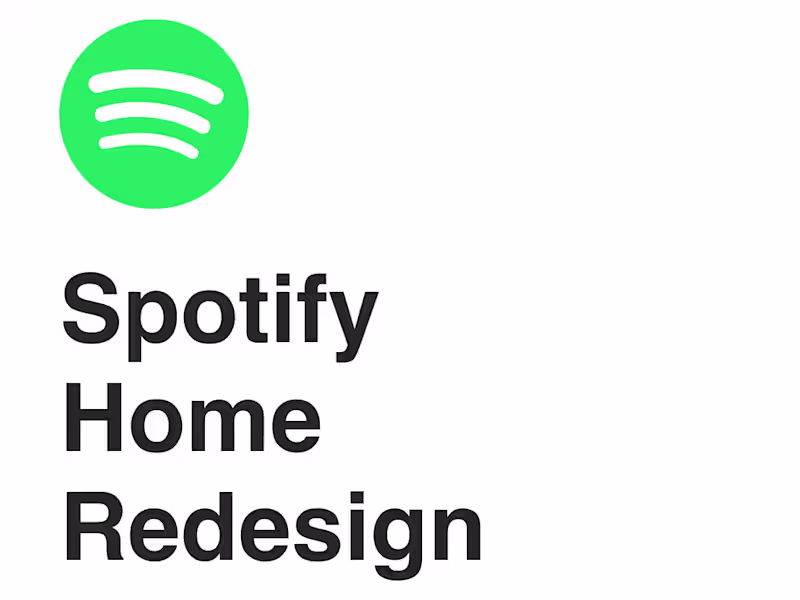 Cover image for Spotify Home Redesign