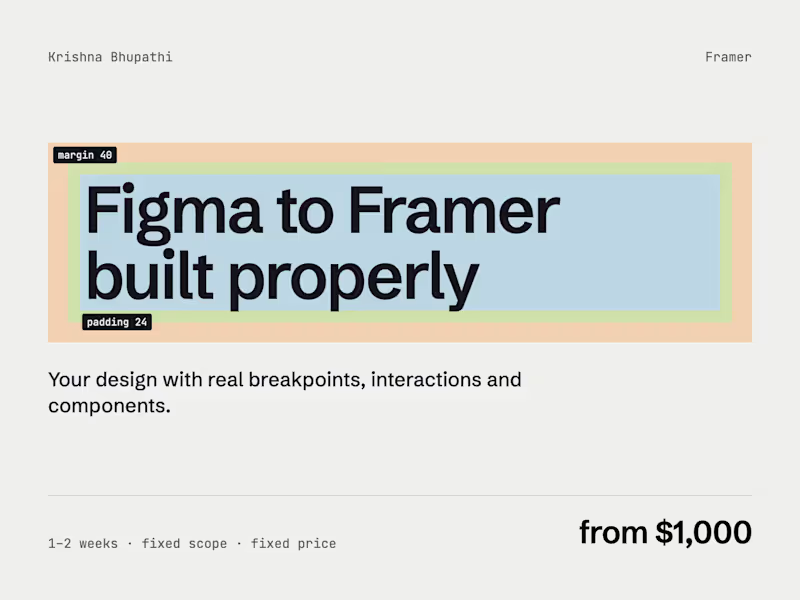 Cover image for Figma to Framer, built properly