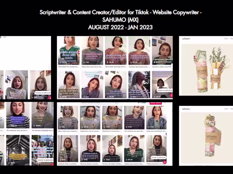 Cover image for
Scriptwriter & Content Creator/Editor for Tiktok - Website Copy