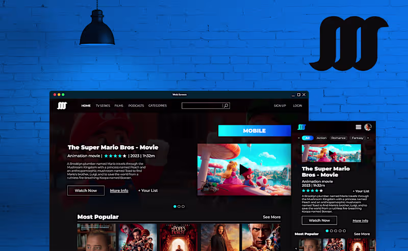 Cover image for Design UX/UI | Visonic Streaming Site & App