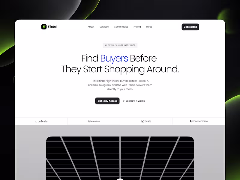 Cover image for Flintel AI Buyer Intelligence Experience Design