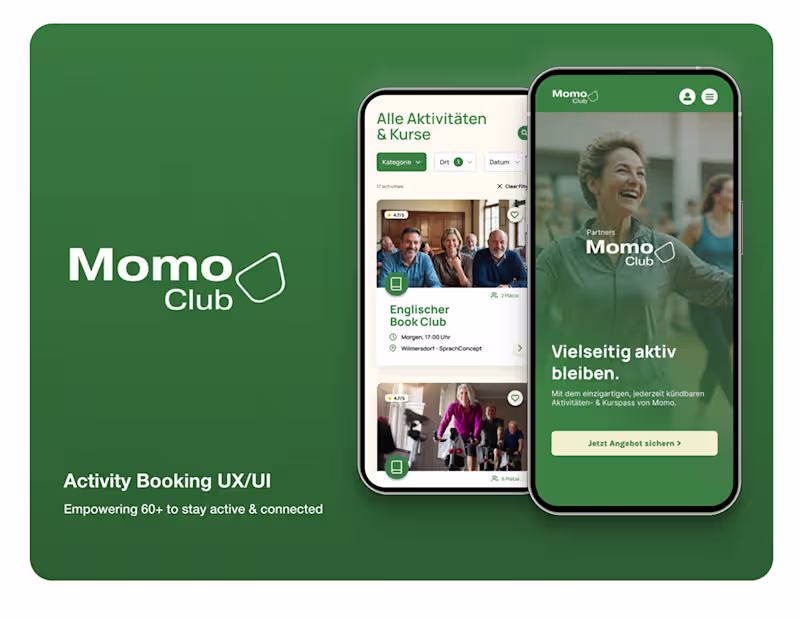 Cover image for Momo UX/UI | Senior Activity Booking