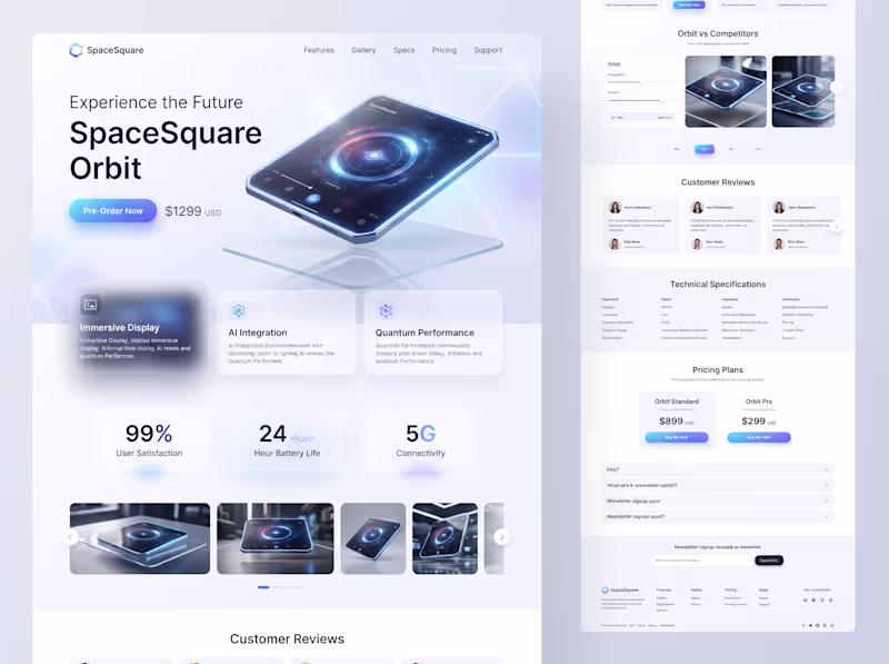 Cover image for Squarespace Orbit - Tech Product Landing Page UI & UX Design