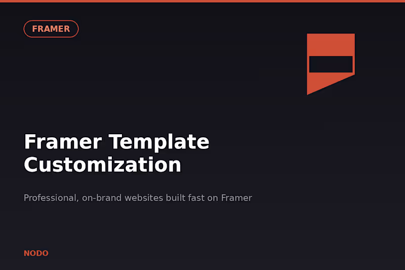 Cover image for Framer Template Customization