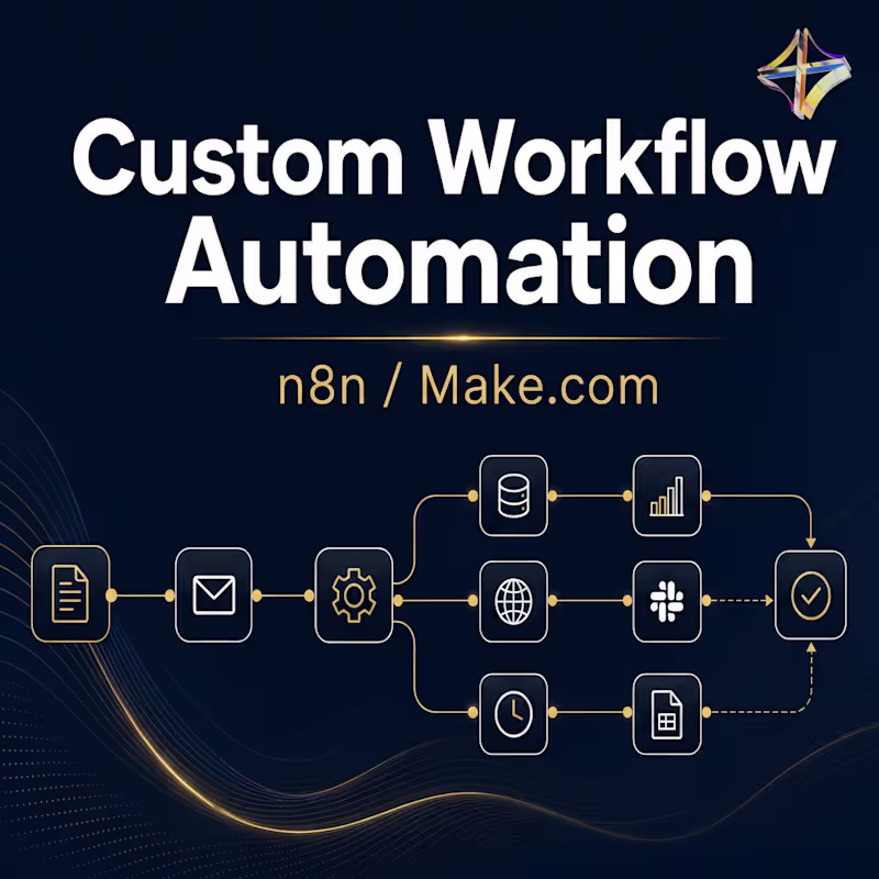 Cover image for Custom Workflow Automation (n8n / Make.com)