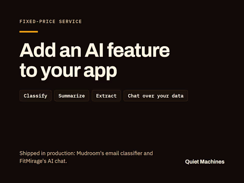 Cover image for Add an AI feature to your app