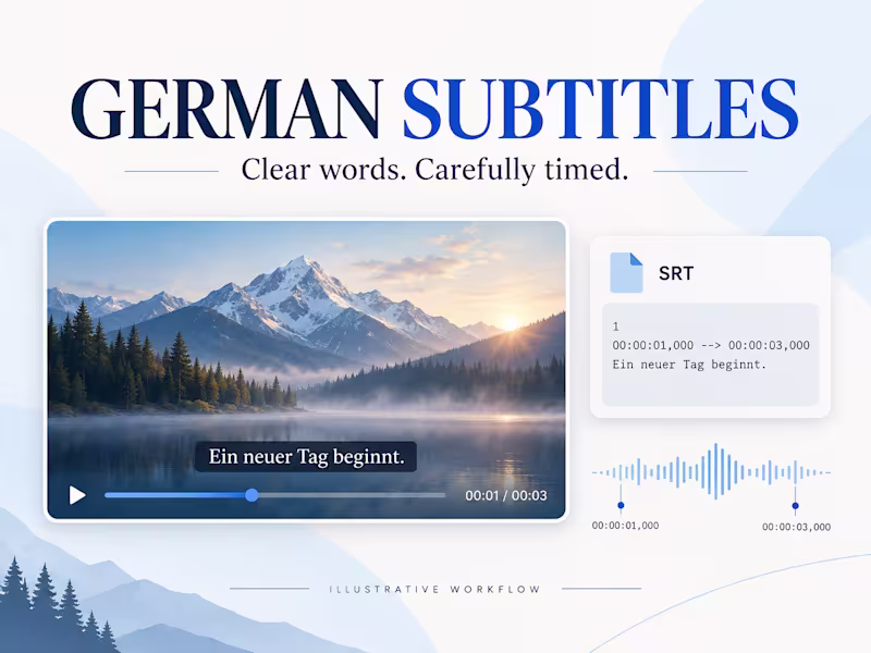 Cover image for Create accurate German subtitles as an SRT file