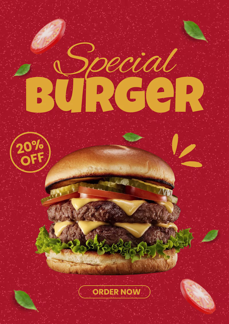 Cover image for Burger social media post eye catching.