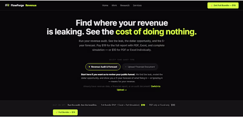 Cover image for FlowForge Revenue Audit Tool
This is