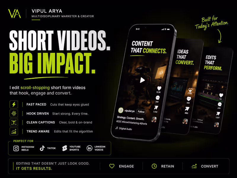 Cover image for Short Form Video Editing That Stops the Scroll