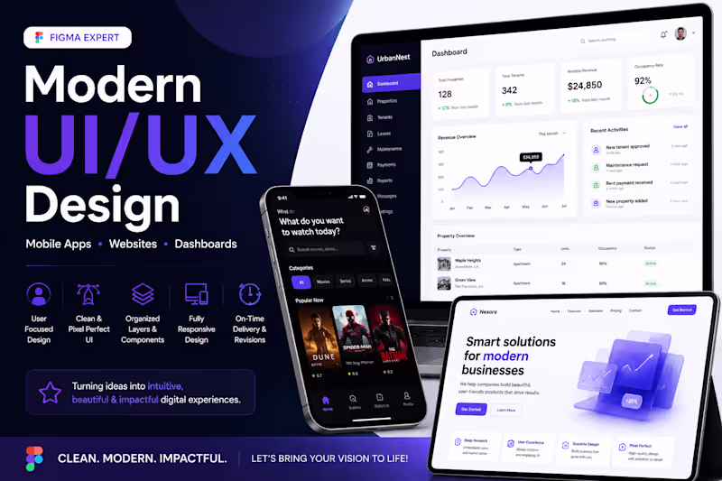 Cover image for Mobile App & Website UI/UX Design