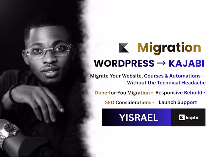 Cover image for Kajabi Migration from WordPress | Website, Courses & Automation