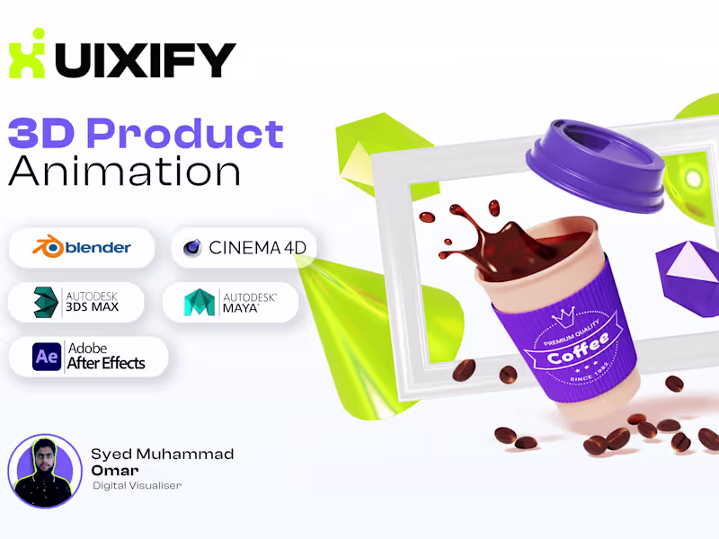 Cover image for I will create jaw dropping 3d product animation 