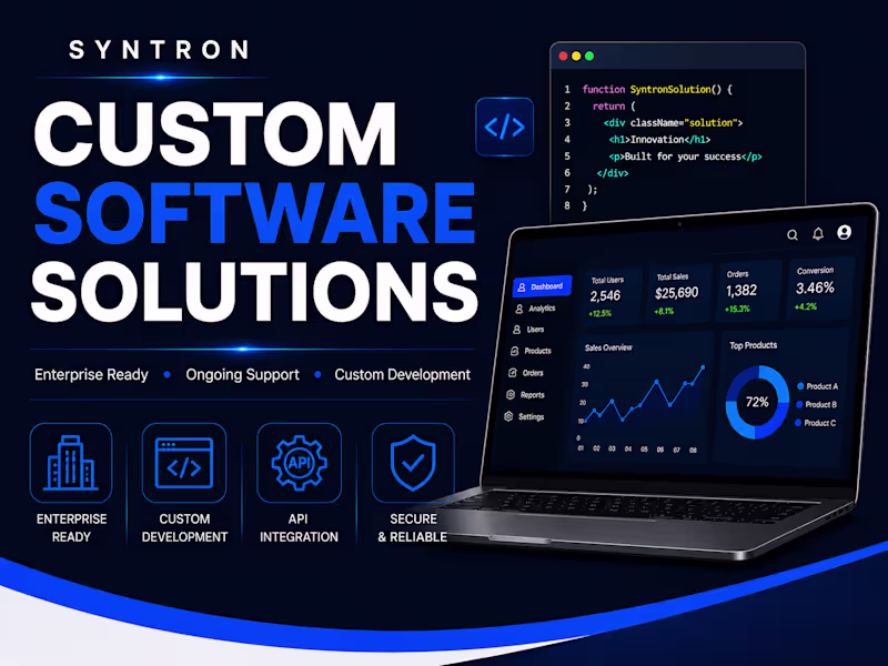 Cover image for Custom Ai-powered Software Solutions | SaaS, ERP, CRM, SMS, HRMS