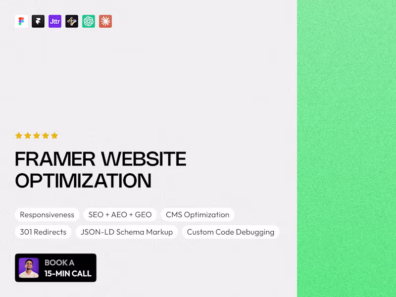 Cover image for Framer Website Optimization