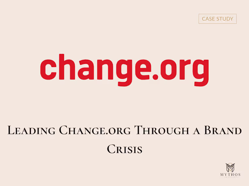 Cover image for Leading Change.org Through a Brand Crisis