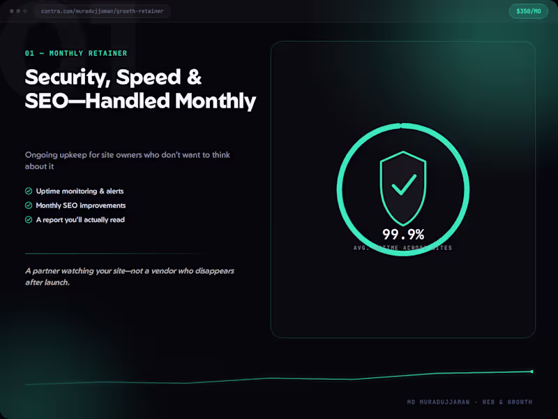 Cover image for Website Growth Retainer - Security, Speed & SEO