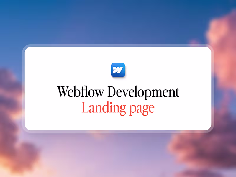 Cover image for Webflow Development: Landing Page