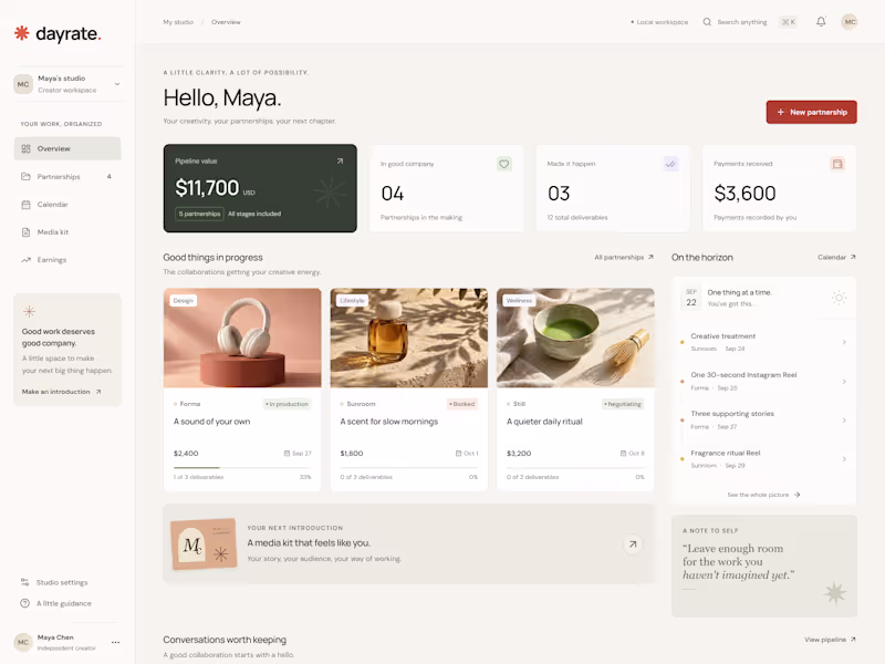 Cover image for Dayrate | Creator Workspace Setup & Customization