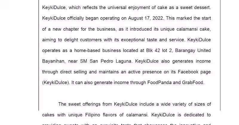 Cover image for Practice Launch of KeykiDulce Calamansi Cake Business