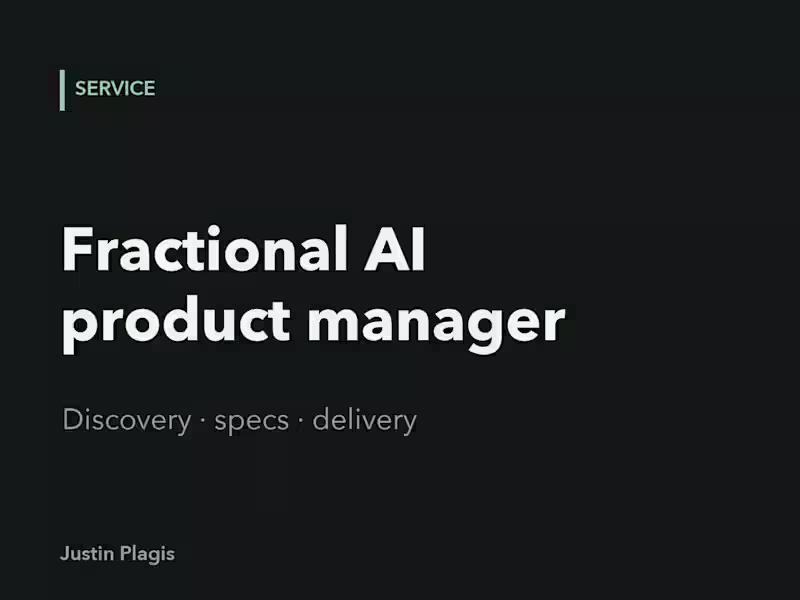 Cover image for Fractional AI product manager