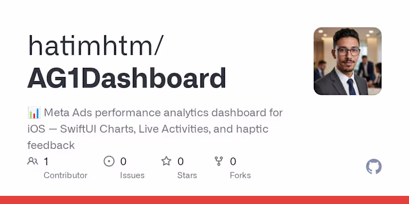 Cover image for Development of AG1 Dashboard iOS App for Meta