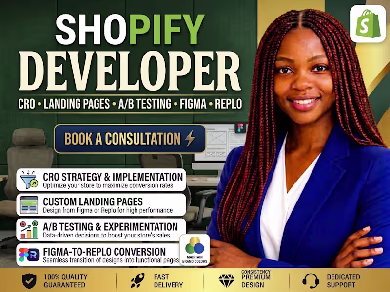 Cover image for Shopify Developer, CRO, Landing Pages, A/B Testing & Figma/Replo