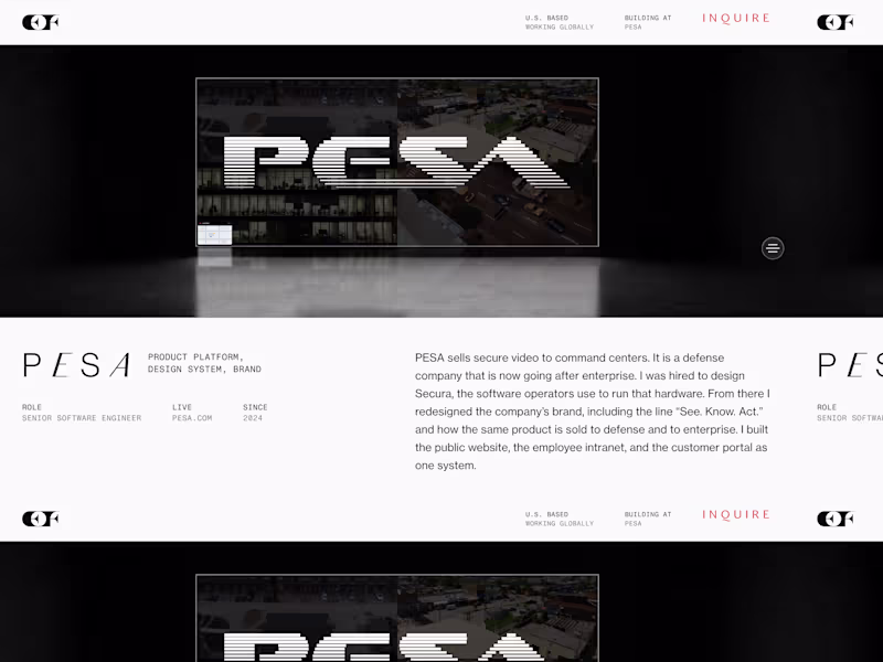 Cover image for PESA: Product Platform, Design System & Brand