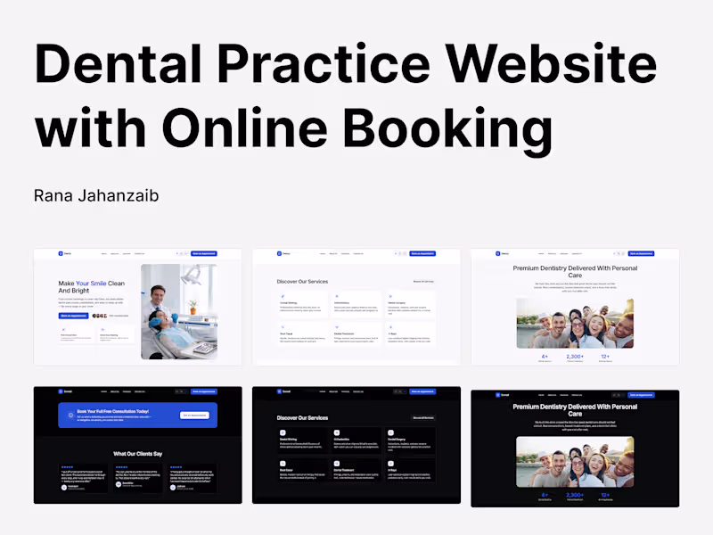 Cover image for Dental Practice Website with Online Booking