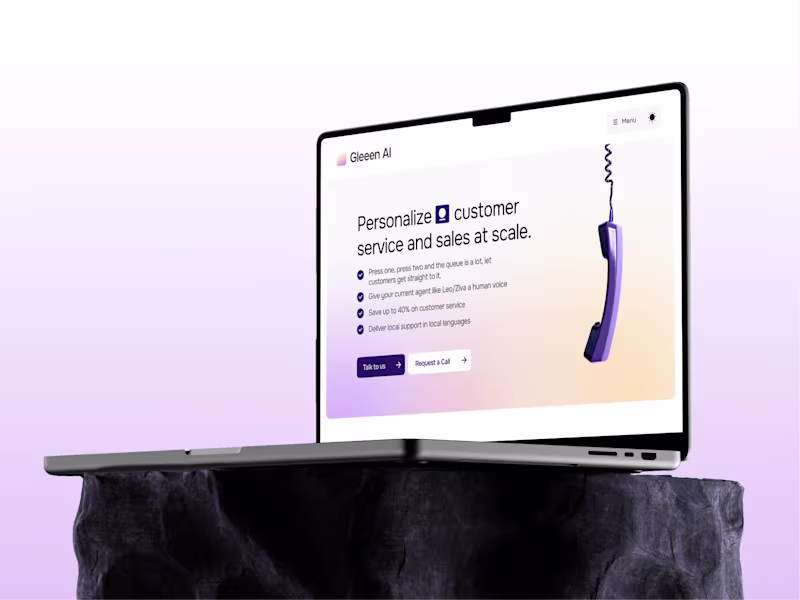 Cover image for Landing Page Design for GleeenAI