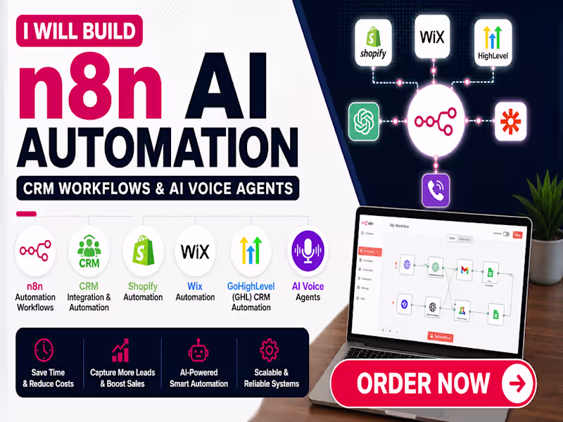 Cover image for n8n ai automation CRM workflow for shopify ghl ai voice agent