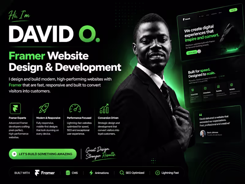 Cover image for Framer Landing Page Design & Development