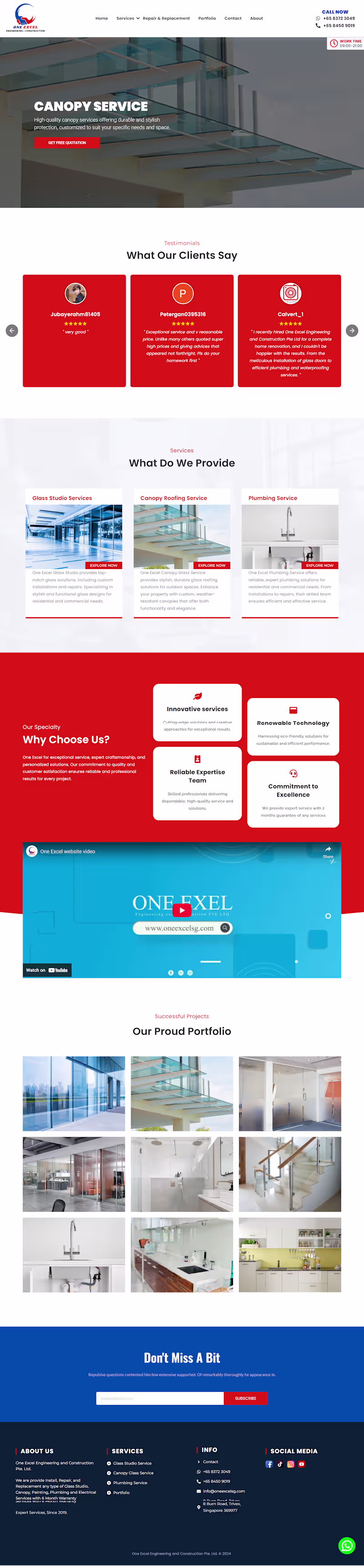 Cover image for Construction Company WordPress Website | OneExcel SG
