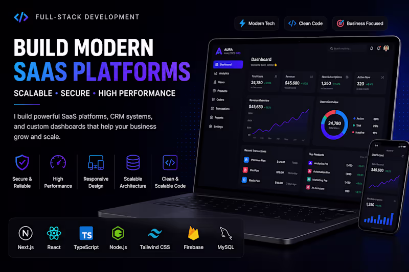 Cover image for Build a Modern SaaS Platform, CRM or Dashboard