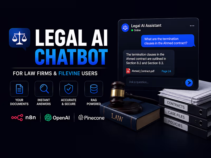 Cover image for Build a legal ai chatbot for law firms and filevine users