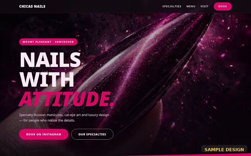 Cover image for Chicas Beauty & Nails
Vibrant one-page