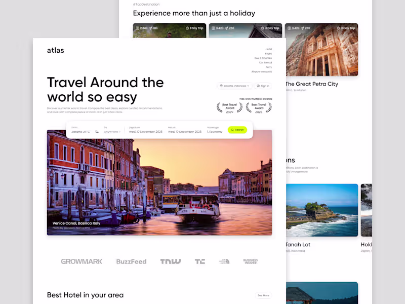Cover image for Atlas Travel Platform Website Design
