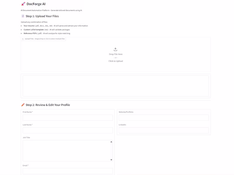 Cover image for DocForge AI is a document automation system that uses Large ...