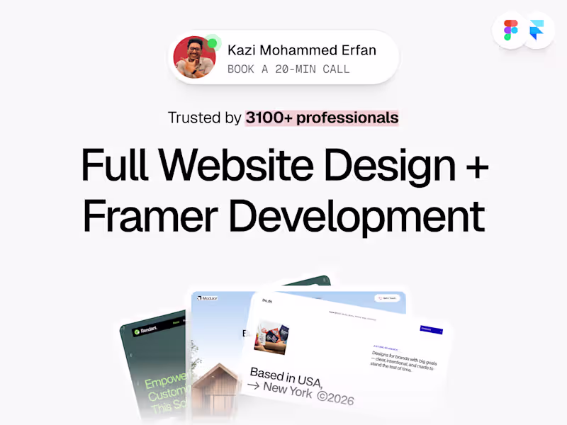 Cover image for Full Website Design + Framer Development