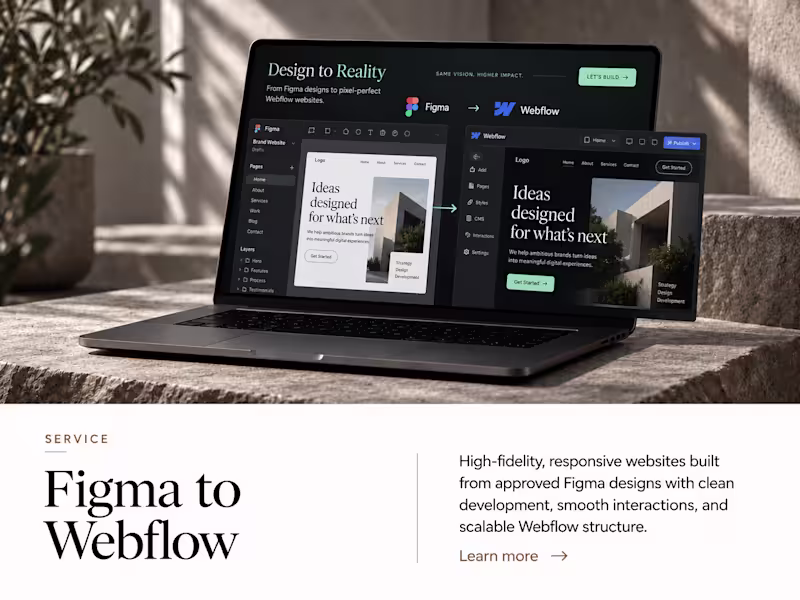 Cover image for Figma to Webflow Development — High-Fidelity & Responsive