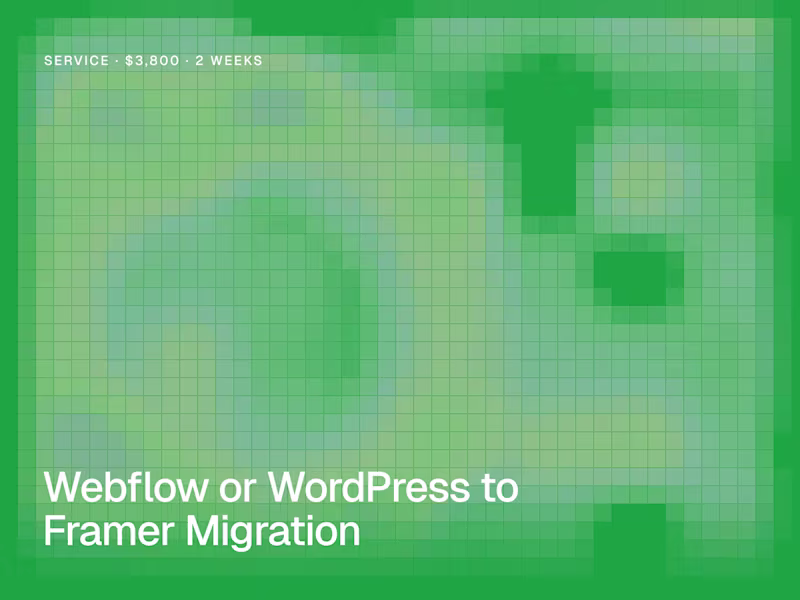 Cover image for Webflow or WordPress to Framer Migration
