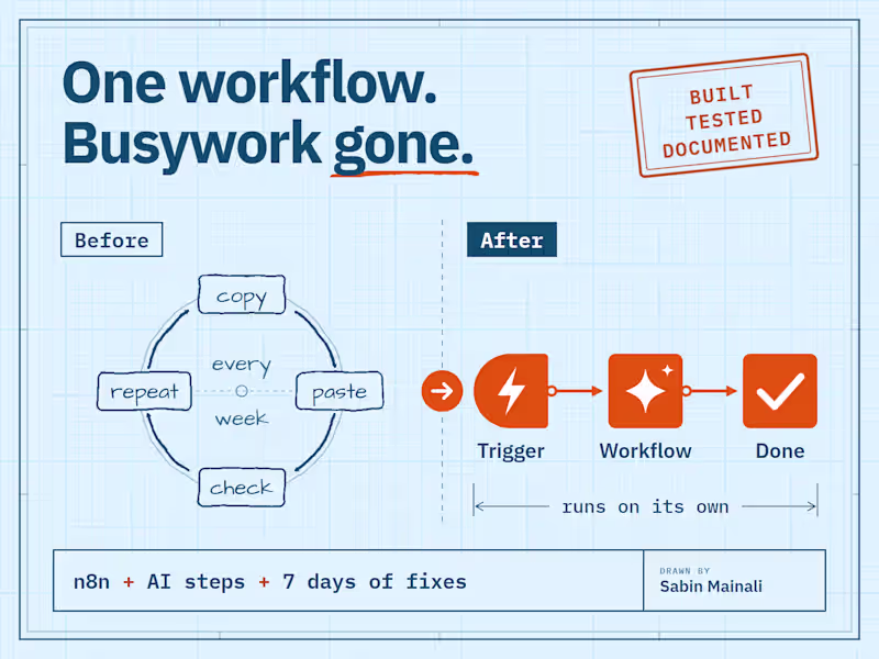 Cover image for AI workflow automation with n8n
