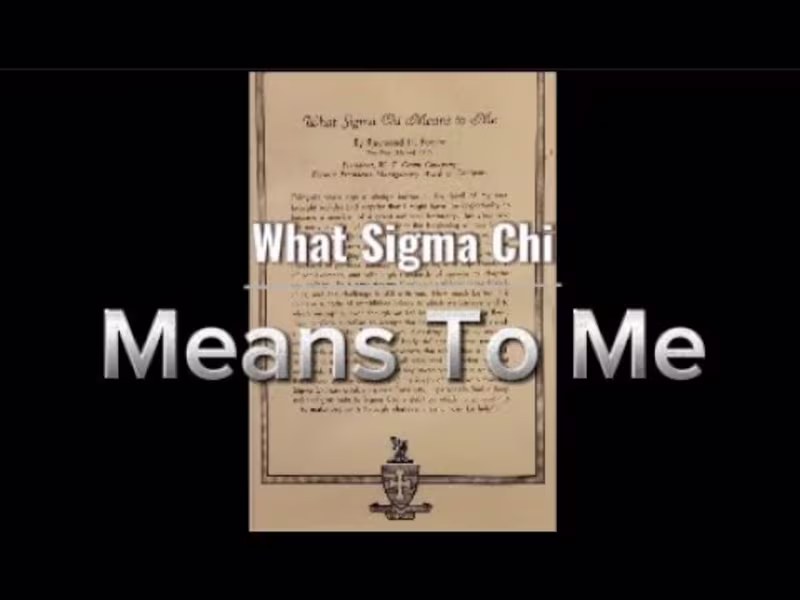 Cover image for Sigma Chi Alumni Recruitment Video
