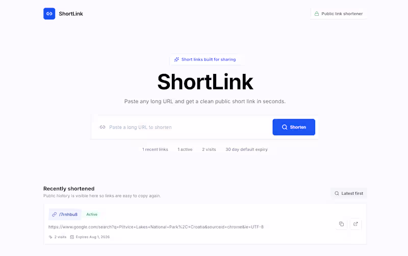 Cover image for Srtlnk is a public URL