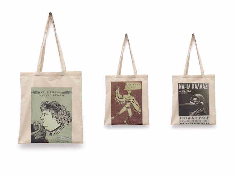Cover image for Tote bags inspired by Greek Theatre