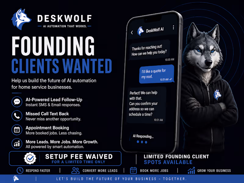Cover image for Founding-client launch campaign for DeskWolf's