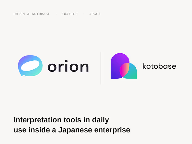 Cover image for Orion & Kotobase: Two-Way Translation Tools