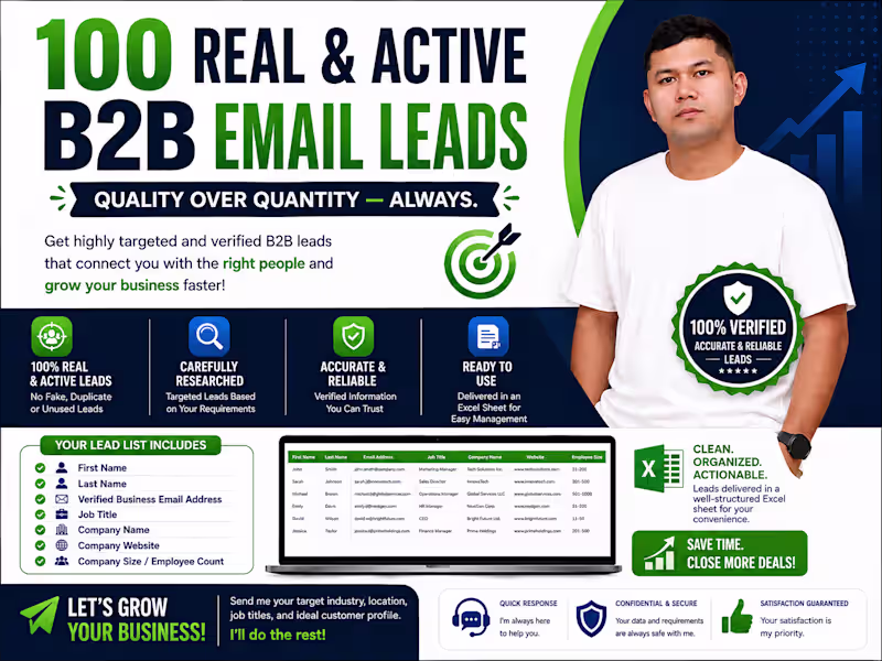 Cover image for Targeted B2B Lead Generation & Verified Email List Building