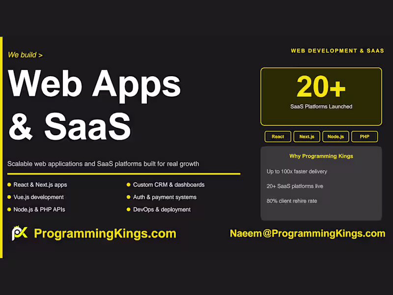 Cover image for Web Apps and SaaS Development