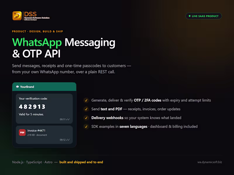 Cover image for WhatsApp OTP, 2FA & Messaging Integrated Into Your App